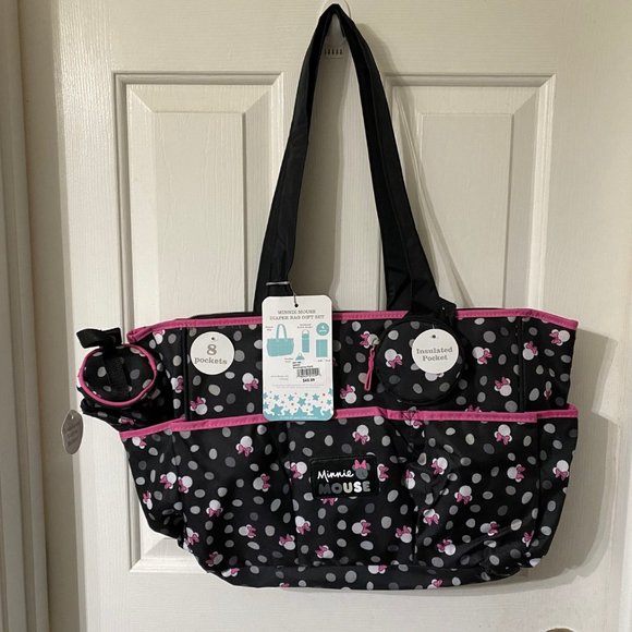 NWT Disney Baby Minnie Mouse Diaper Bag Set - Picture 5 of 8